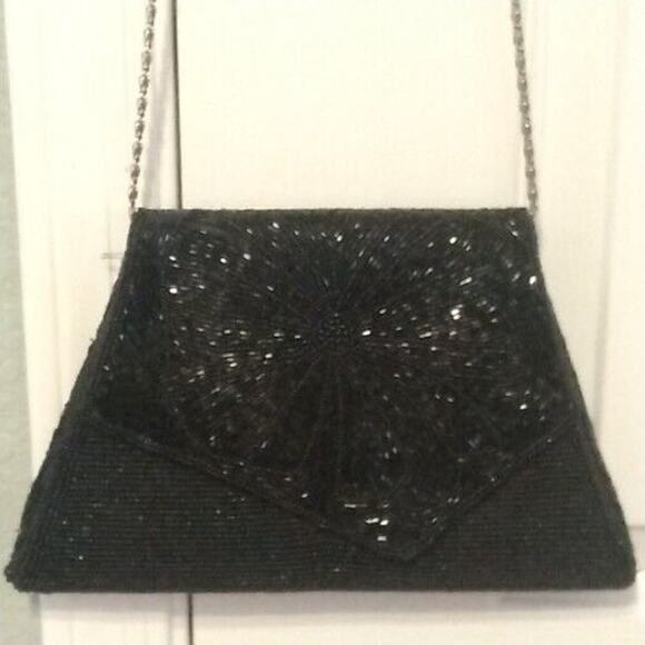 MCM Black Beaded Wristlet / Crossbody Small Cute Purse Bag - Picture 3 of 15